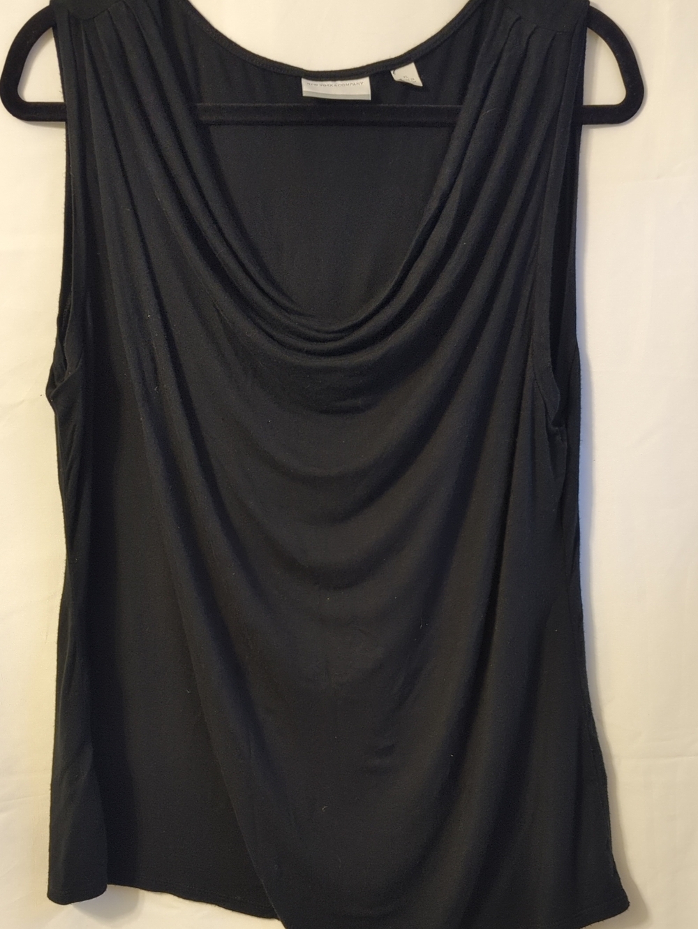 New York & Company Black Draped Cowl Neck Sleeveless Camisole